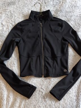 Gilly Hicks Black Zip-Up Fitted Active Boost Jacket